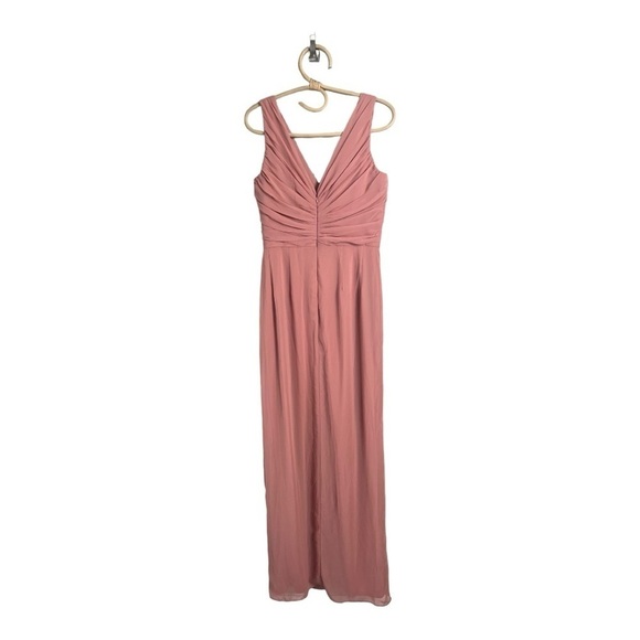 Dessy Collection Thread Sleeveless Draped Faux Wrap Maxi Dress Desert Rose NWOT - Picture 6 of 16